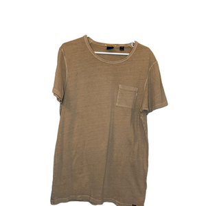 Scotch & Soda Mens Beige Logo Pocket Crew Neck Shirt Large